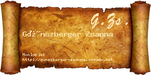 Günszberger Zsanna névjegykártya